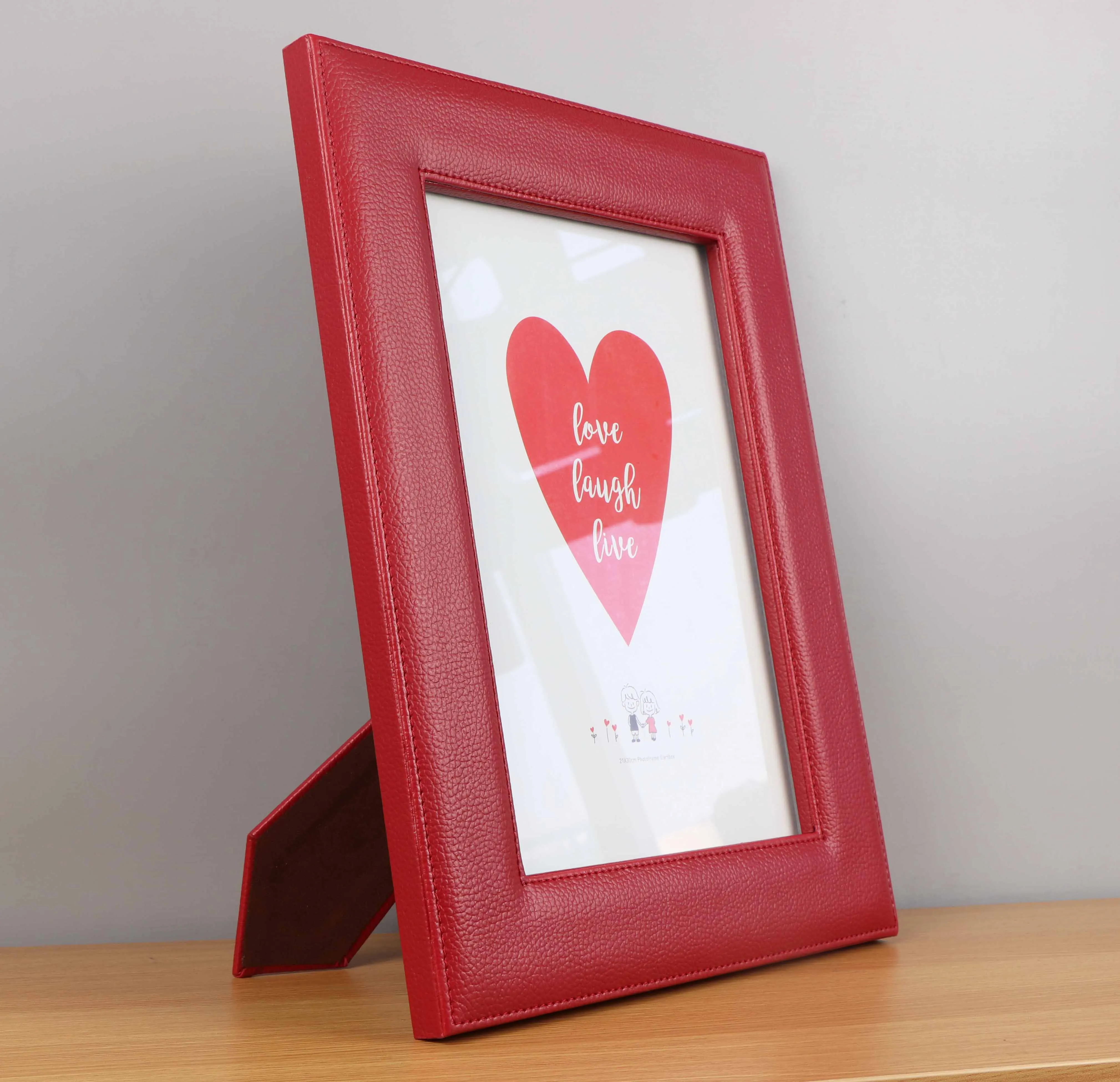 A4 document picture frame, PU leather photo frame, High quality red frame