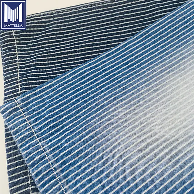 K9955 wholesale workwear shirt hickory tripe kain 100% cotton denim fabric price per meter for jean bag cap hat