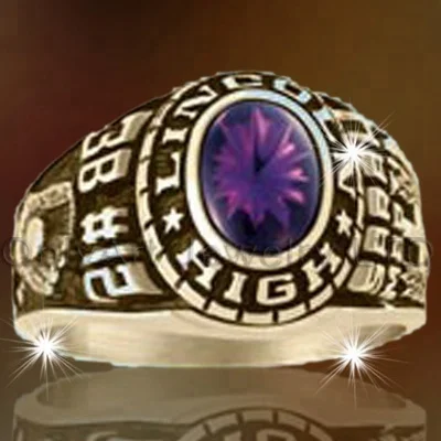 hot seller personalized Custom Logo school rings Champion 18k gold Plated Silver class ring for university graduation souvenir