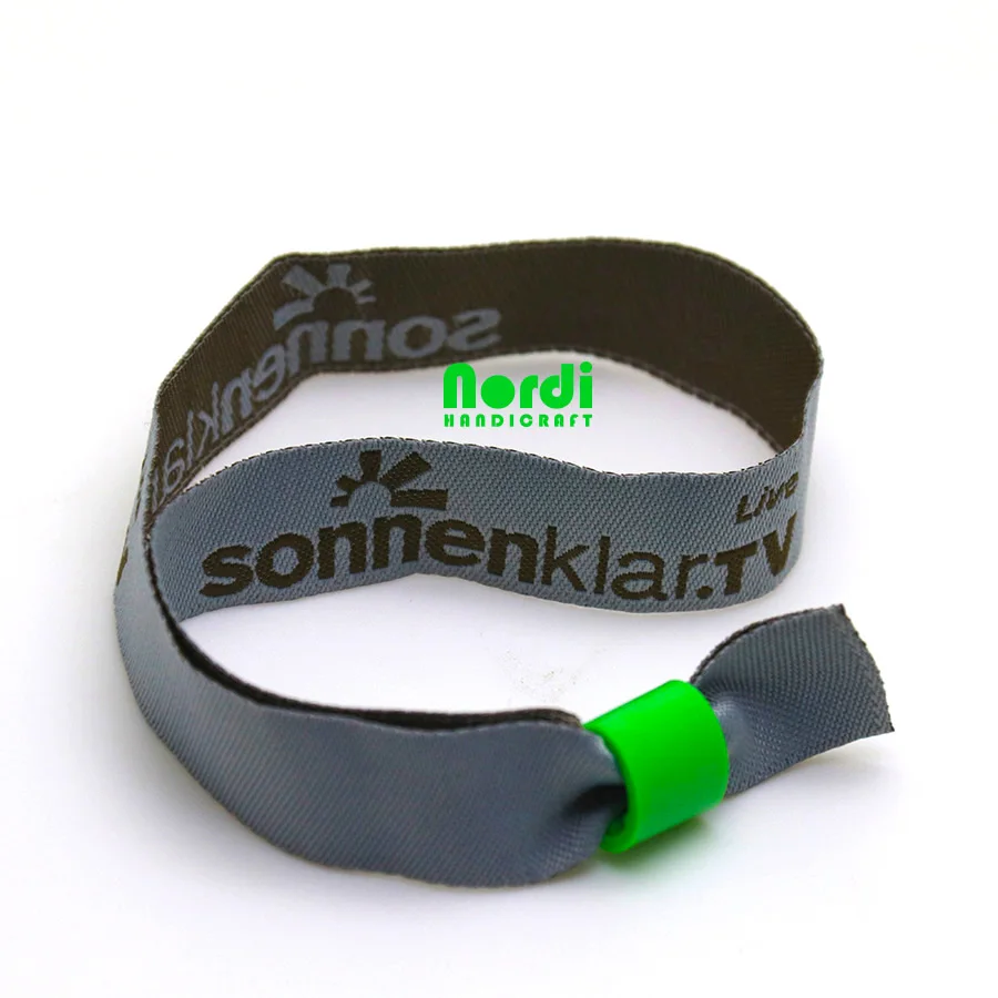 Eco-friendly custom festival fabric wristband event woven wrist band for concert