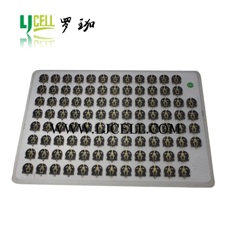 brown plastic housing cr1220 button cell sockets holder case