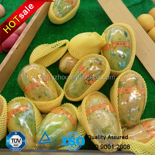 Белая, красная, фиолетовая полиэтиленовая Расширенная пенополиэтиленовая пластиковая сетчатая трубка для упаковки свежих фруктов Папайи