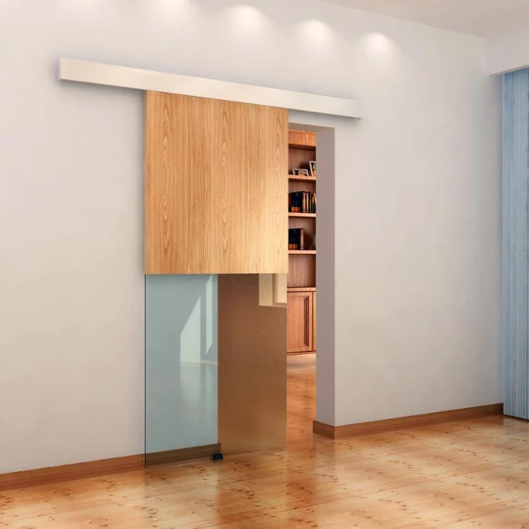 Cheap High Quality modern style aluminum sliding glass wood barn door system hardware