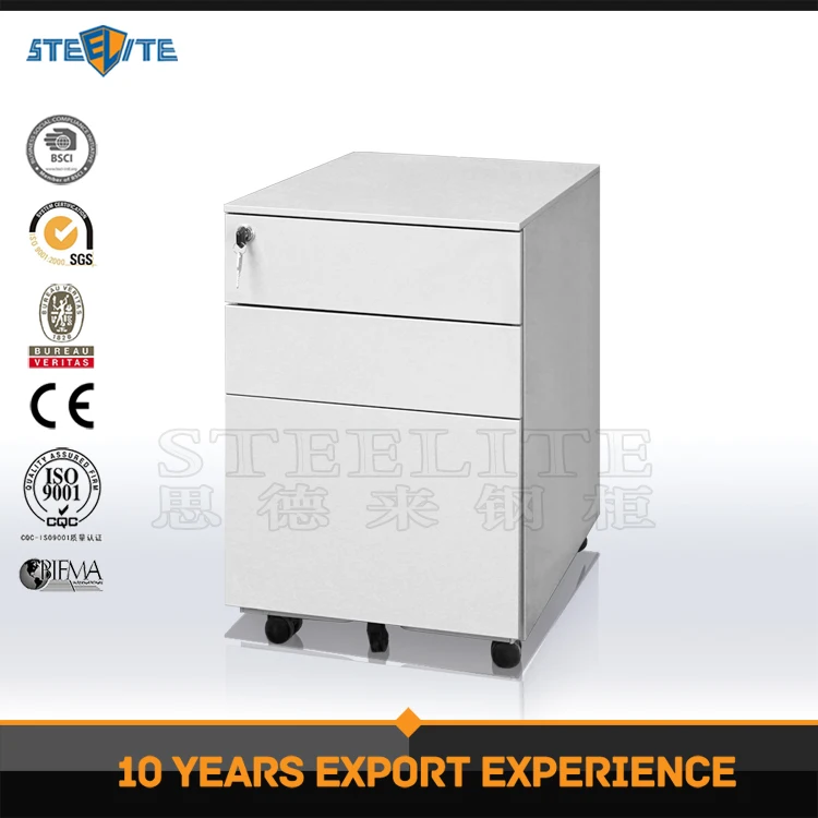 
Office Under Desk Cupboard Cabinet Stationary 3 Drawer Organiser Tidy Wheels Key 