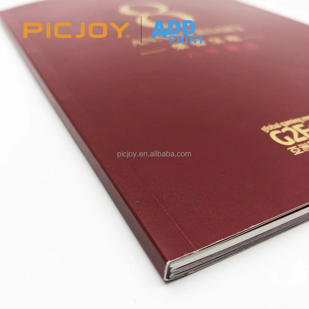52P 184*285mm event guide print brochures with ink varnish and gold hot foil hot stamp printing in shanghai