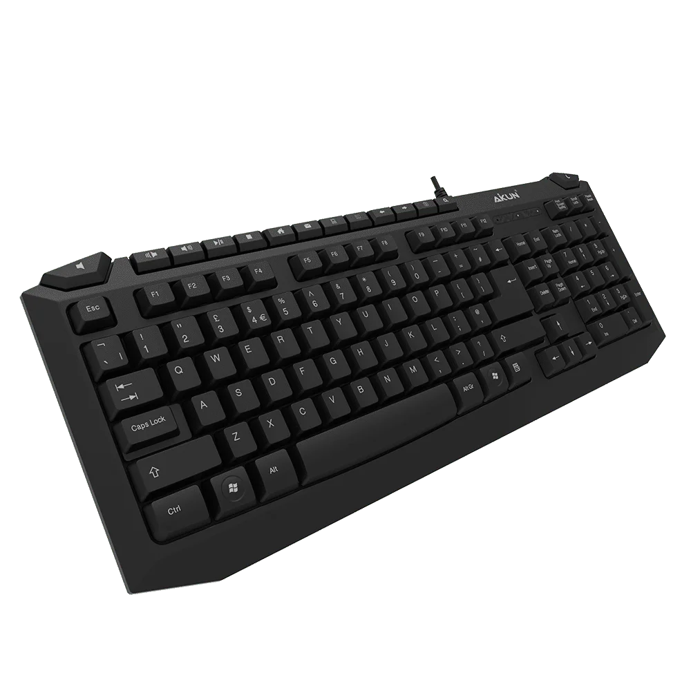 AIKUN Wired Keyboard KB3310,Full Size Keyboard with Number Pad,Multimedia,Silent Ergonomic Keyboard