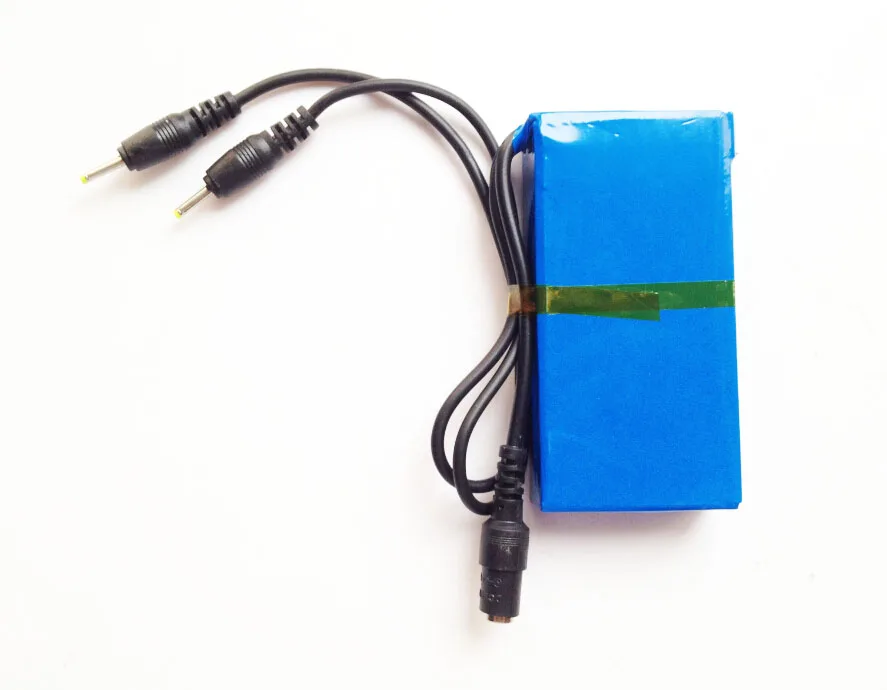 DC 12V 3000mah blue li-ion battery with dual output 2.5*0.7mm for Lan router welcome customize