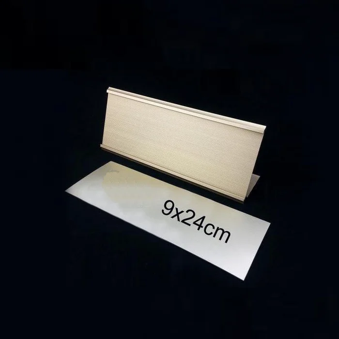 Desk Top Grooved Metal Nameplate Holder MOQ 1 PC