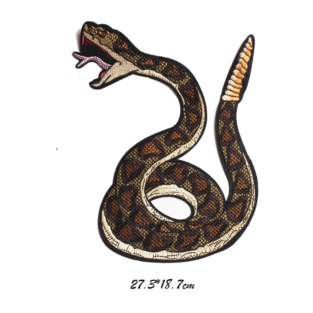 Custom embroidery snake patch applique for jacket