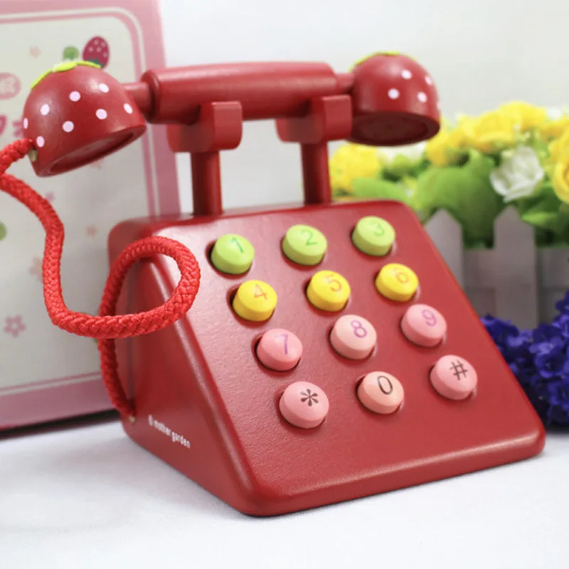2017 china wooden toy telephone used educational toys