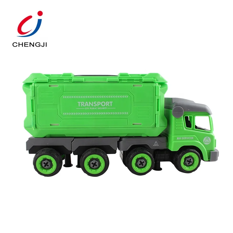 Education take apart remote control container car kids diy truck assemble toy