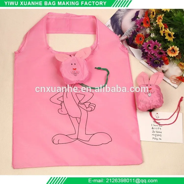 Wholesale Custom Animal Shape Foldable Bag Shopping Bag White Panda Pattern Tote Bag