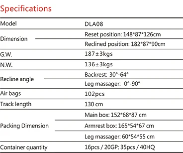 
Dotast A08 3D human touch massage chair 