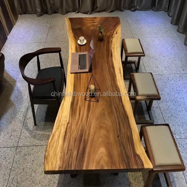 solid walnut plank wood table ,wood worktops ,countertops with live egde and natural color