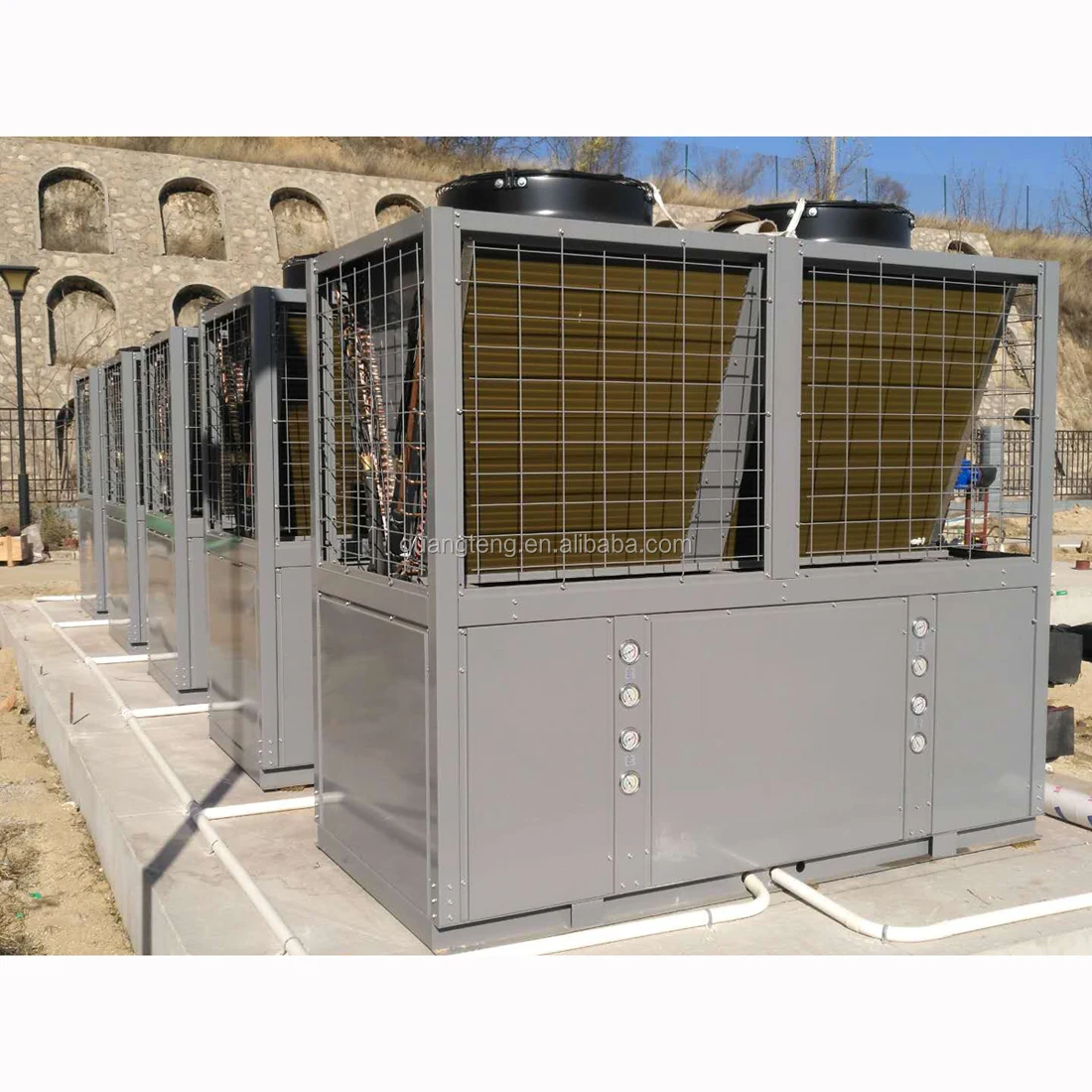 Swimming pool heat pump for public pools