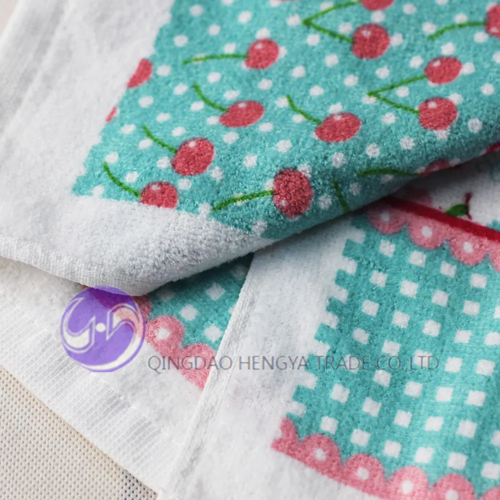 
100% cotton terry gift solid color embroidery design hand towel 