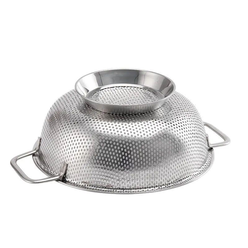Stainless Steel Deep Footed Strainer Vegetable Basket Fruit Colander Used for Kitchen Sink