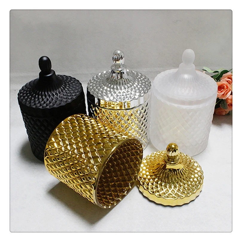 Горячая Распродажа, оптовая продажа, стеклянный подсвечник под заказ, банка для свечей с крышкой