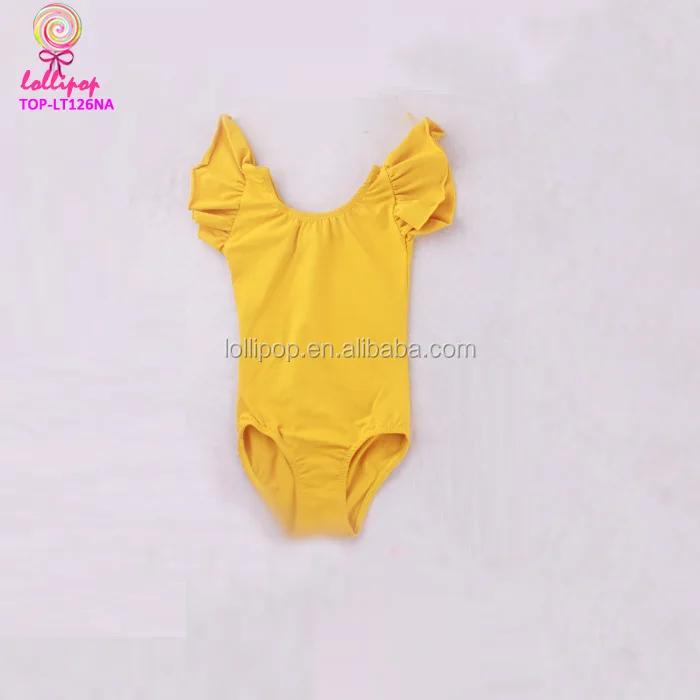 2023 Cotton white Baby Girl Flutter Sleeve spandex Gymnastics wholesale dance wear Leotard girl & toddler