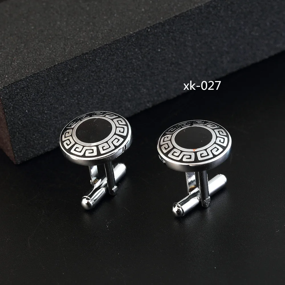 Модные металлические запонки оптом, жесткие эмалированные запонки