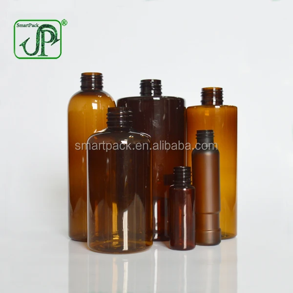 Plastic Cylinder Round Cosmetic Bottle Amber Shampoo Screen Printing PUMP Sprayer Beauty Packaging HDPE