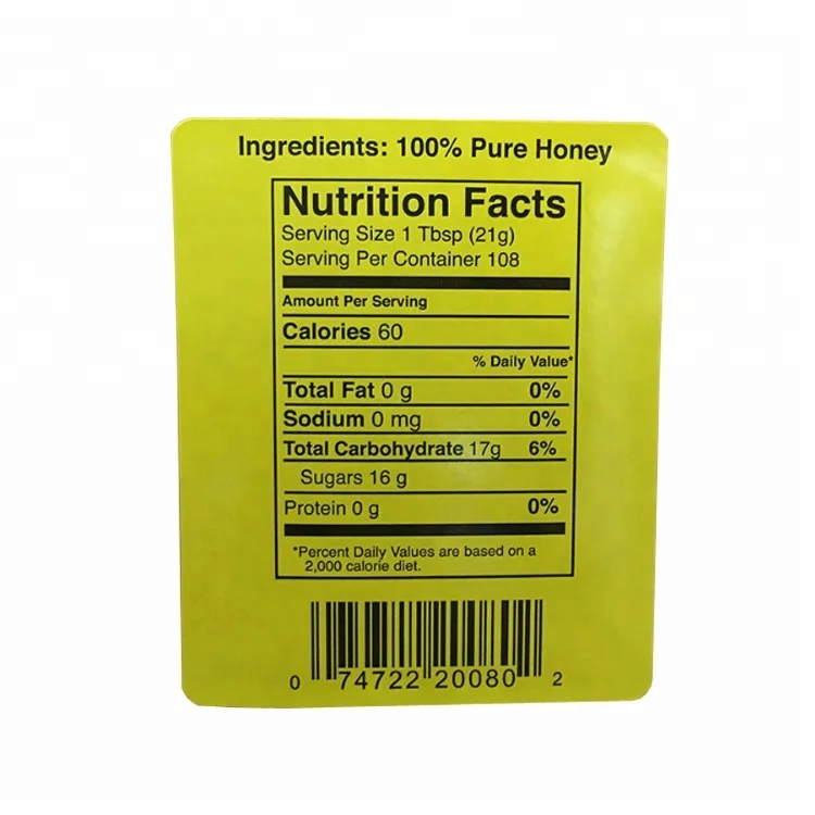 
Custom Adhesive Label Stickers For Honey Food Bottle Seal Label 