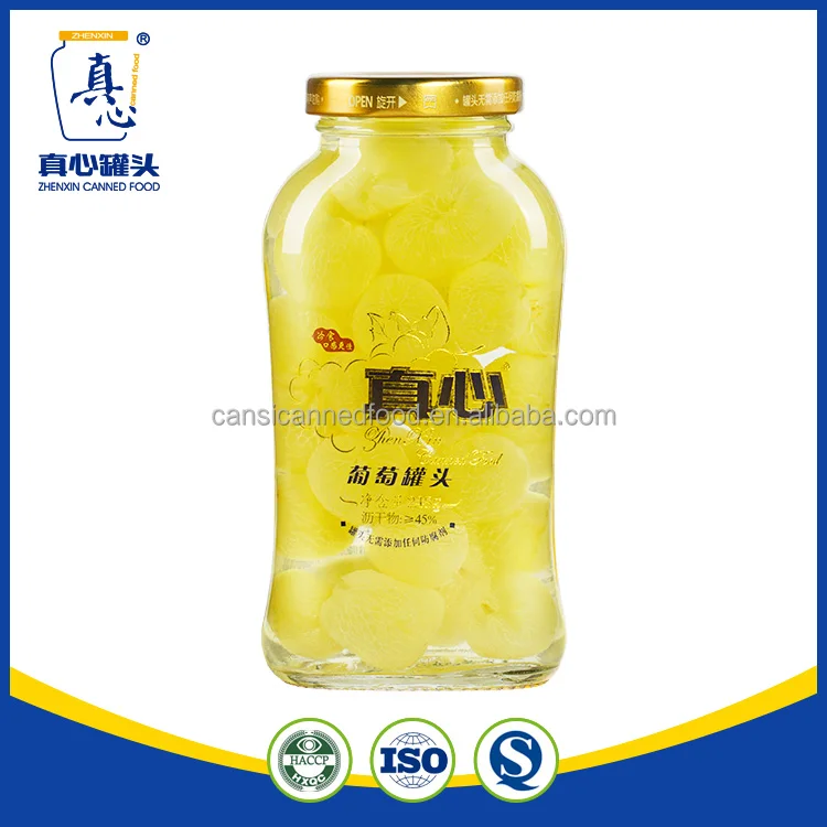 Zhenxin Canned Fruit Type Canned Peeled Grapes in Syrup
