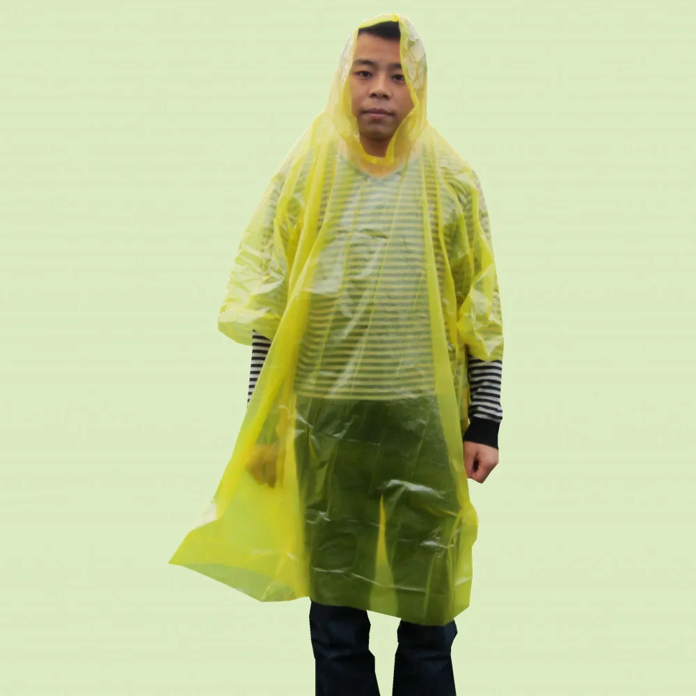 Promotional disposable biodegradable rain  poncho raincoat