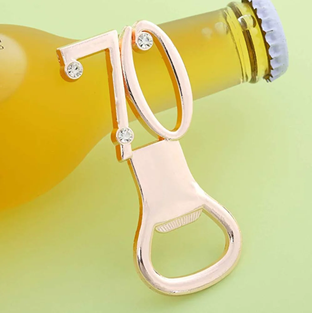 70 золотых открывателей для пивных бутылок, Подарочная коробка Iin, подарок на свадьбу, годовщину, день рождения, сувениры, подарки