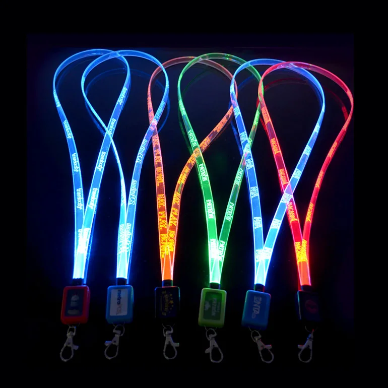 
Newest Product Led Flashing Light Up Logo Led Flashing Lanyard 