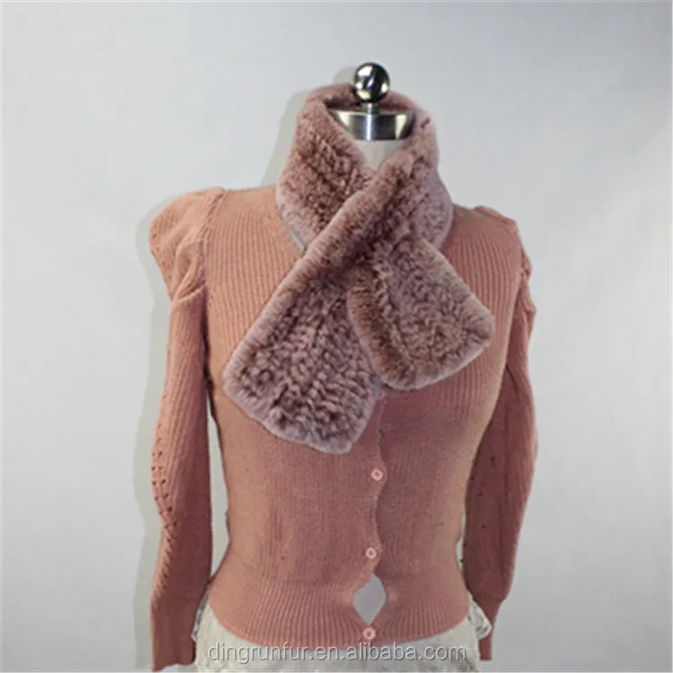 Шарф из натурального меха кролика рекс лучшего качества, вязаный шарф из натурального меха