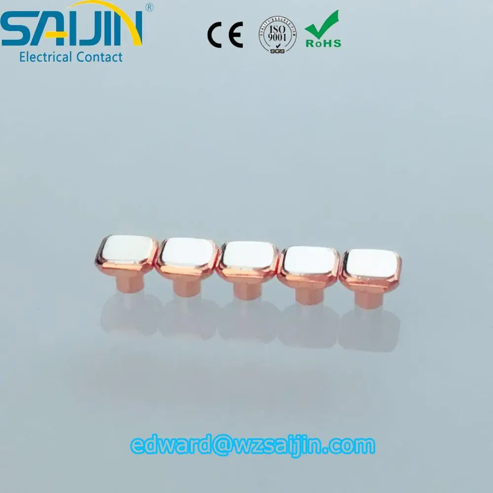 Прямоугольная головка серебряные контакты точки электрические контактные заклепки