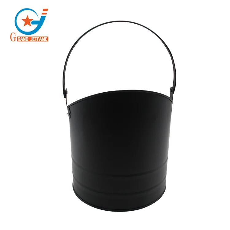 Черный металлический каминный аксессуар одно обработанное угольное ведро