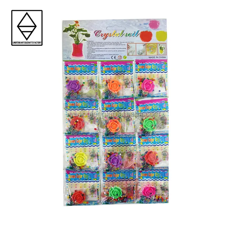 LF-173-12 linkfun middle size 2*2cm eva flower with crystal soil growing magic toys