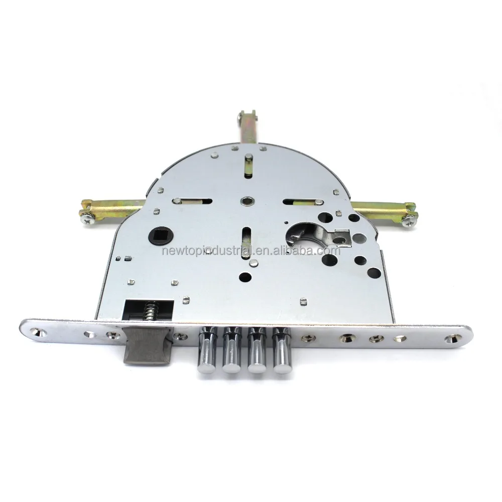 Israel market door lock body with 4 round iron bolt chrome plated