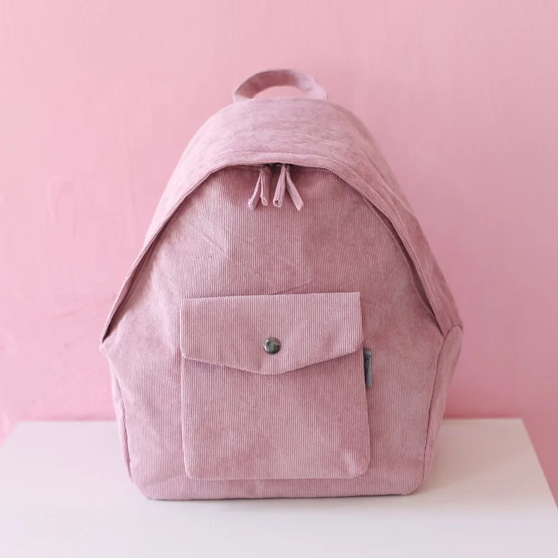 Mini Corduroy Backpack Women Fashion School Bags Shoulder Bag Lady Small Travel Kids Backpack
