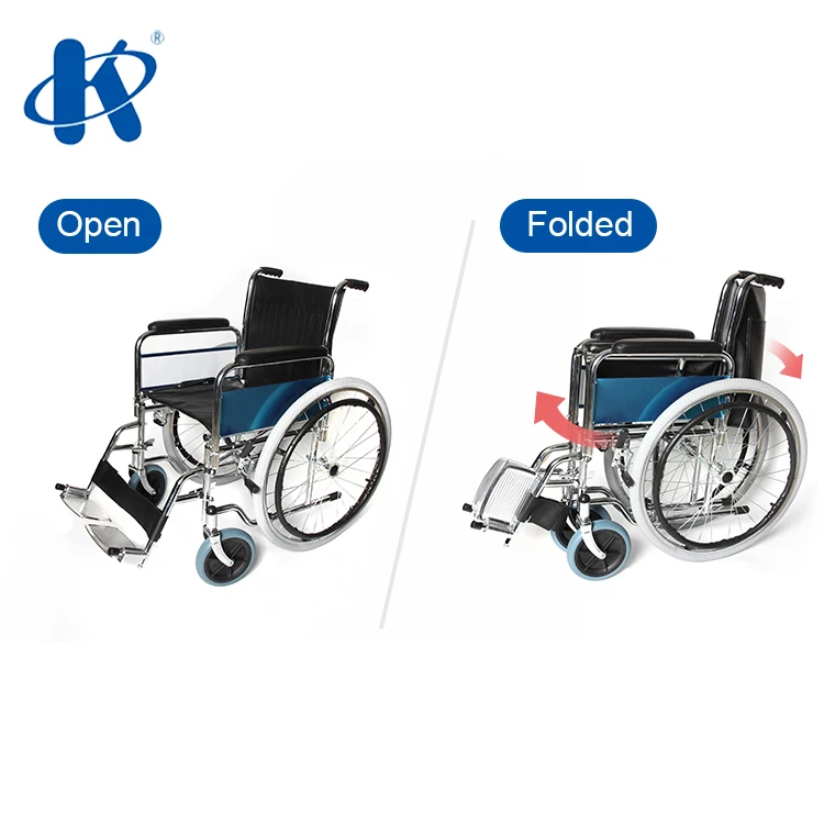 Kaiyang KY901 new adjustable armrest manual folding wheelchair High Configuration Folding Manual Steel Wheelchair