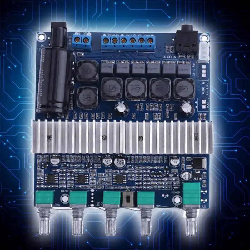 Free Ship DC12V-24V 2x50W+100W Digital Audio Amplifier Board TPA3116D2 Subwoofer Speaker Amplifiers Home Bass For Speaker