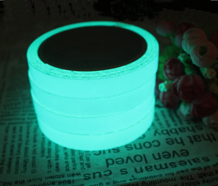 high bright blue color photoluminescent adhesive waterproof glow 12 hour glow in the dark uv film tape for vehicle safety decals