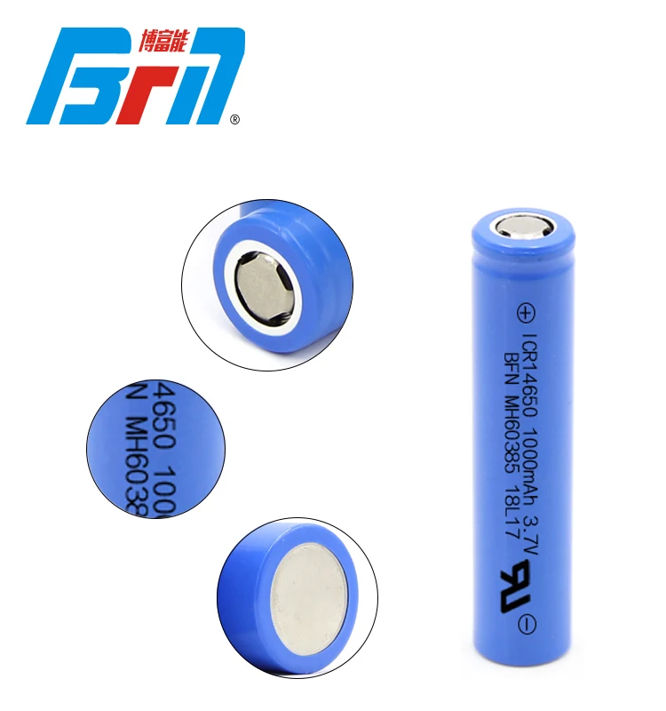 rechargeable battery manufacturer li-ion 14650 3.7V 1000mAh cylinder battery