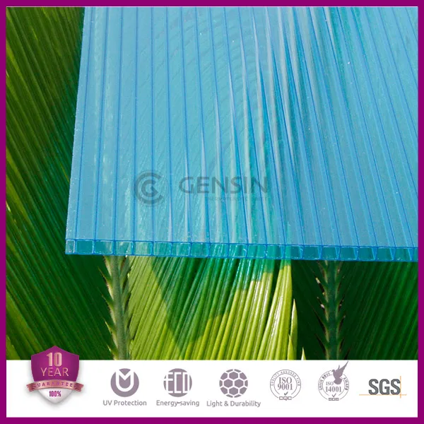 
4mm/6mm Translucent Double Skin Polycarbonate Hollow Sheet 100% Makrolon PC Resin UV Protector 2100mm x 5800mm/6000mm/11800mm 