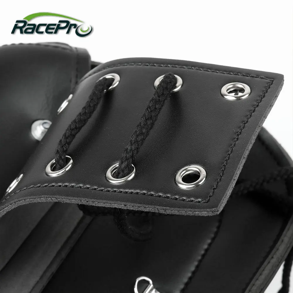 Leather Luggage Black Motorcycle Side Saddle Tool Bag For Harley Softail Models