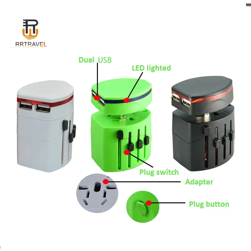 Hot sell UK US EU AUS multi plugs universal travel adapter with usb