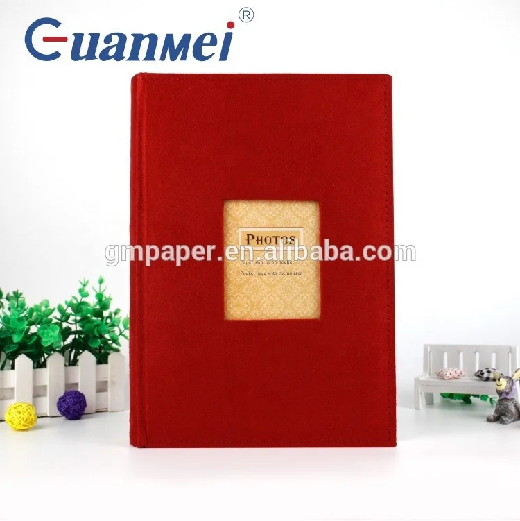 Guanmei fabric cover book bound style photo album 4R 4x6 300 photos paper slip in family photo albums