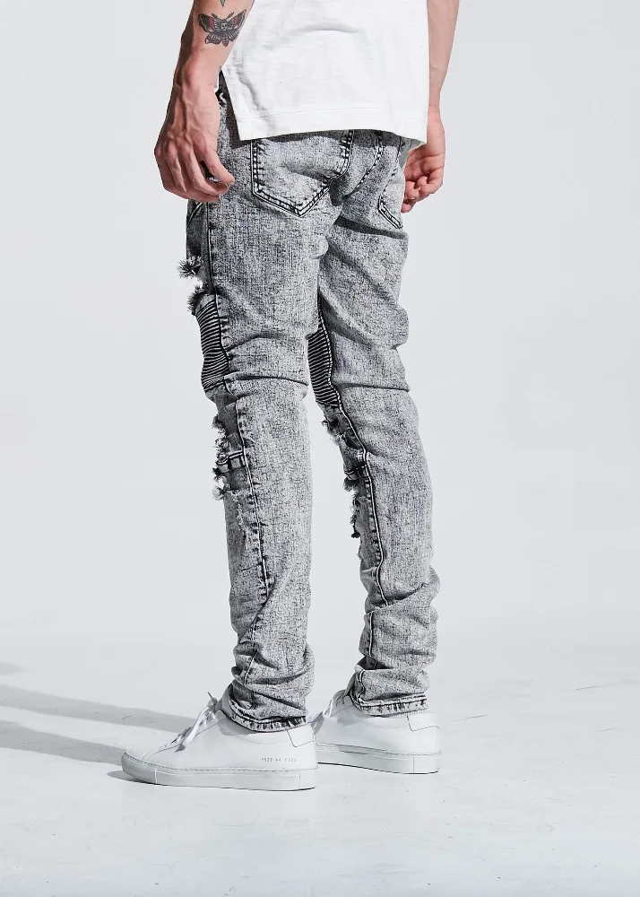 OEM new model in bulk design your own pent style ripped grey acid wash biker funky stylish jeans pants for boys 253