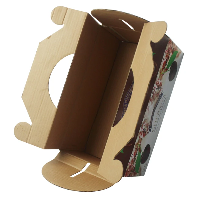 Customs Size OEM Die Cut Corrugated Cardboard Carton Box For 5kg Cereza Cartons Vegetable Fruit box