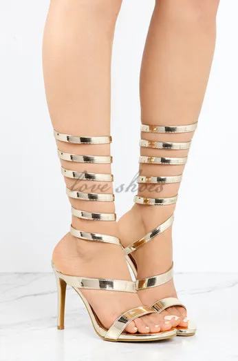 
women sandal new fashion Gold twisted Party Wear Shoes S High Heel Shoes Sandals 