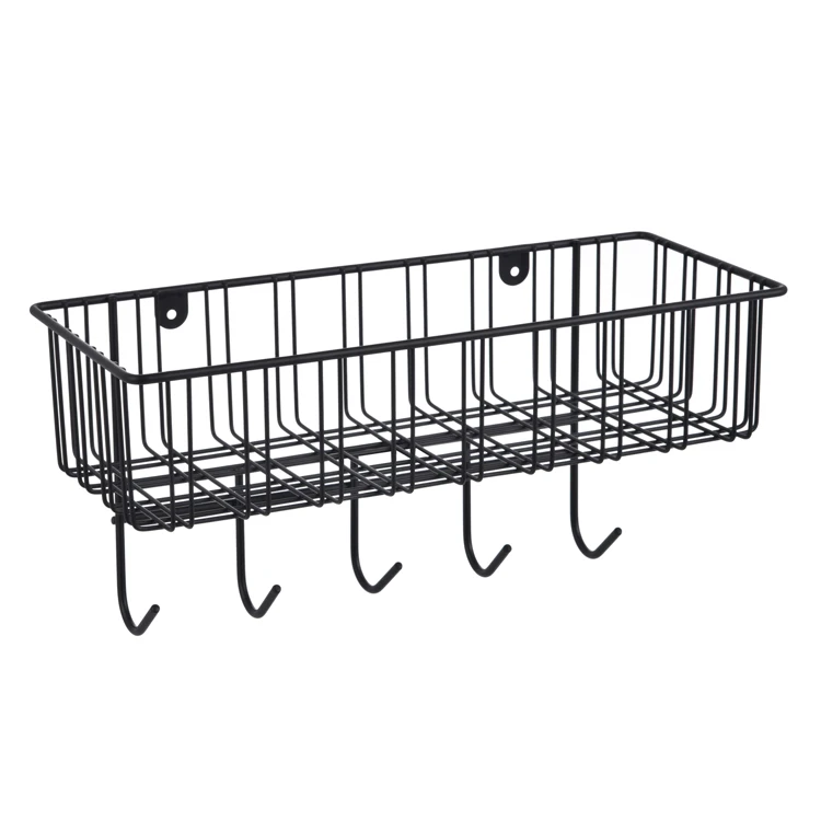 
wall mounted hanging iron wire storage display basket for home and garden 
