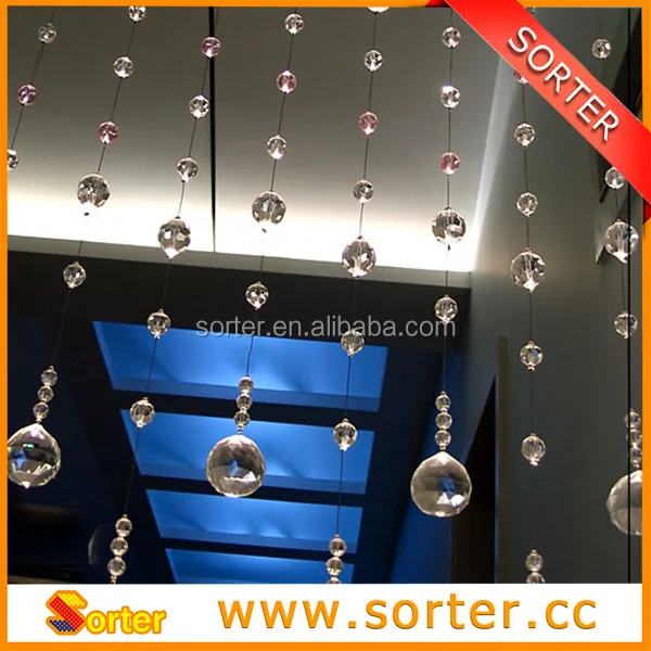 Crystal Round Beaded Strand Curtain partition for Room Divider Blinds