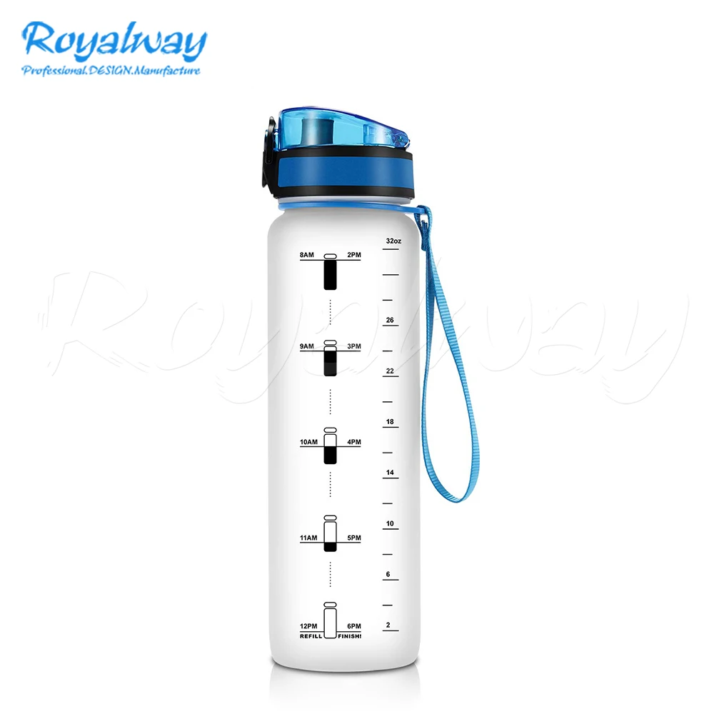 Amazon Wholesale Sports Water Bottle with Time Tracker/Marker, Motivational Water Bottle